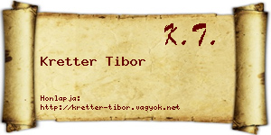 Kretter Tibor névjegykártya